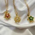 Flower spinning necklace