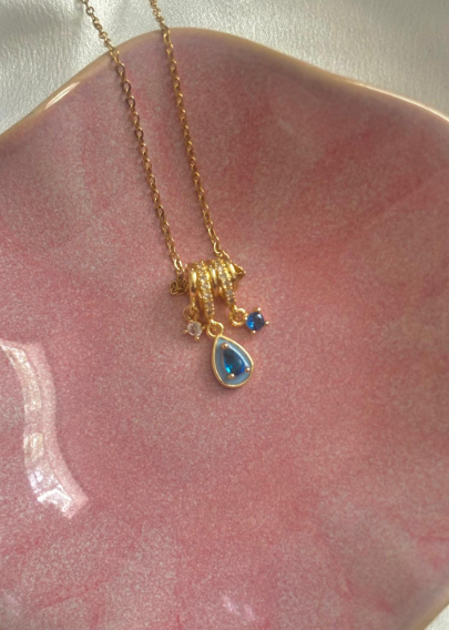 Blue teardrop necklace